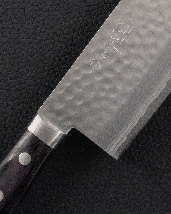 MASUTANI VG10 Damascus Tsuchime Blue Nakiri 165 mm Masutani