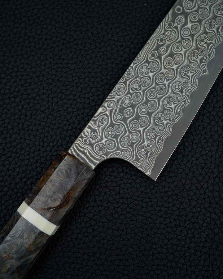 NIGARA HAMONO Anmon SG2 Raindrop Damascus Gyuto 210 mm NIGARA HAMONO
