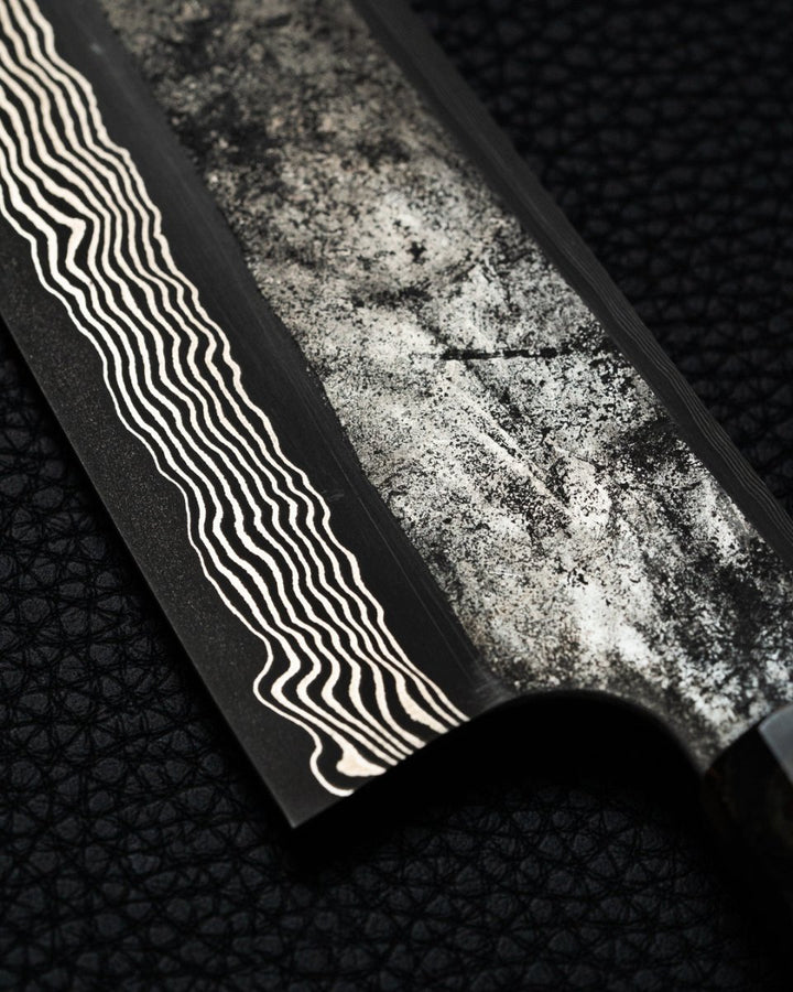 NIGARA HAMONO VG10 Kurozome Damascus Kiritsuke Gyuto 210 mm tomatosharp