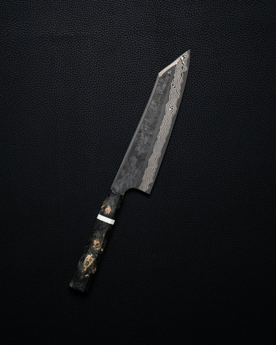 NIGARA HAMONO VG10 Kurozome Damascus Kiritsuke Gyuto 210 mm tomatosharp