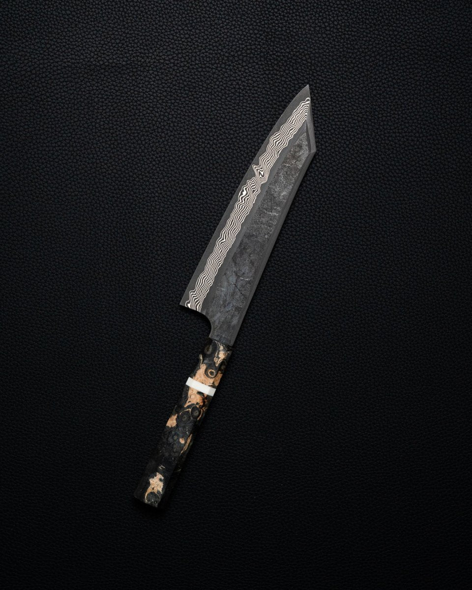 NIGARA HAMONO VG10 Kurozome Damascus Kiritsuke Gyuto 210 mm tomatosharp