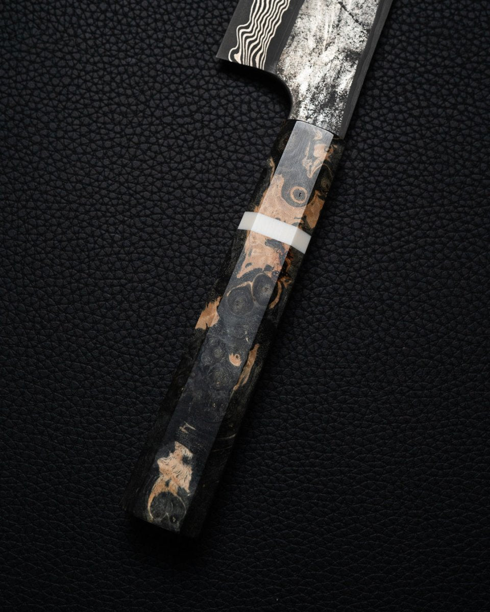 NIGARA HAMONO VG10 Kurozome Damascus Kiritsuke Gyuto 210 mm tomatosharp
