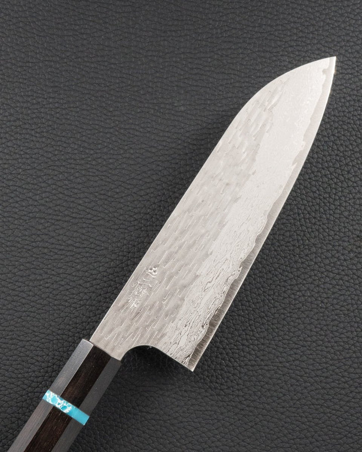 NIGARA HAMONO VGXEOS Ebony Turqoise Santoku 165 mm Tomatosharp