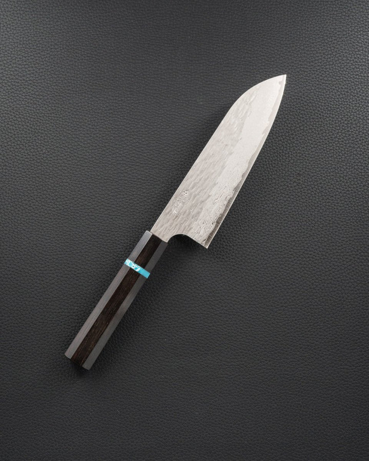NIGARA HAMONO VGXEOS Ebony Turqoise Santoku 165 mm Tomatosharp