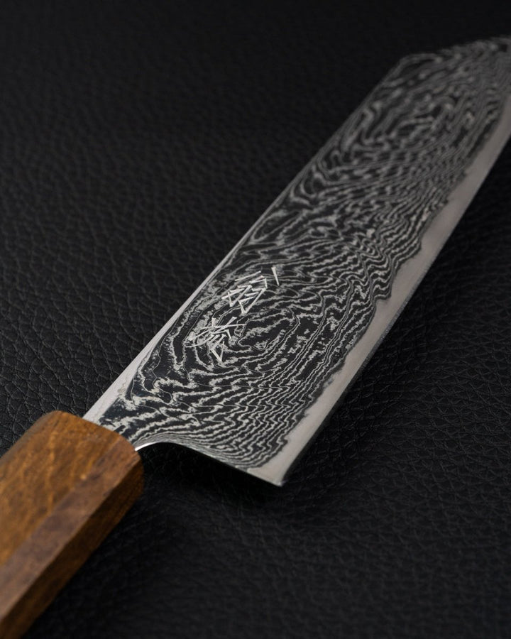 OUL Black Oak Uzu Damascus Bunka 170 mm OUL