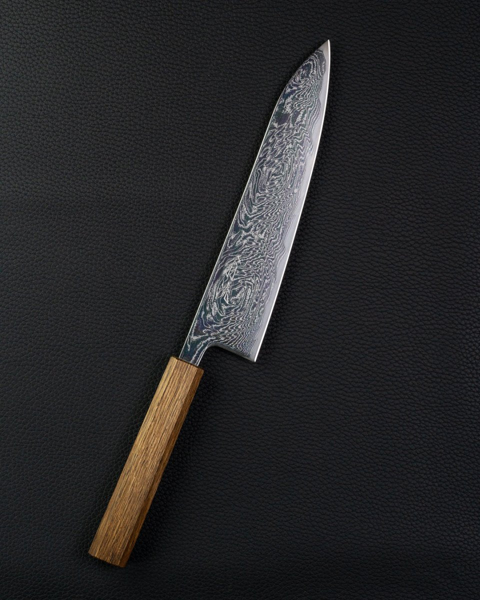 OUL Black Oak Uzu Damascus Gyuto 210 mm tomatosharp