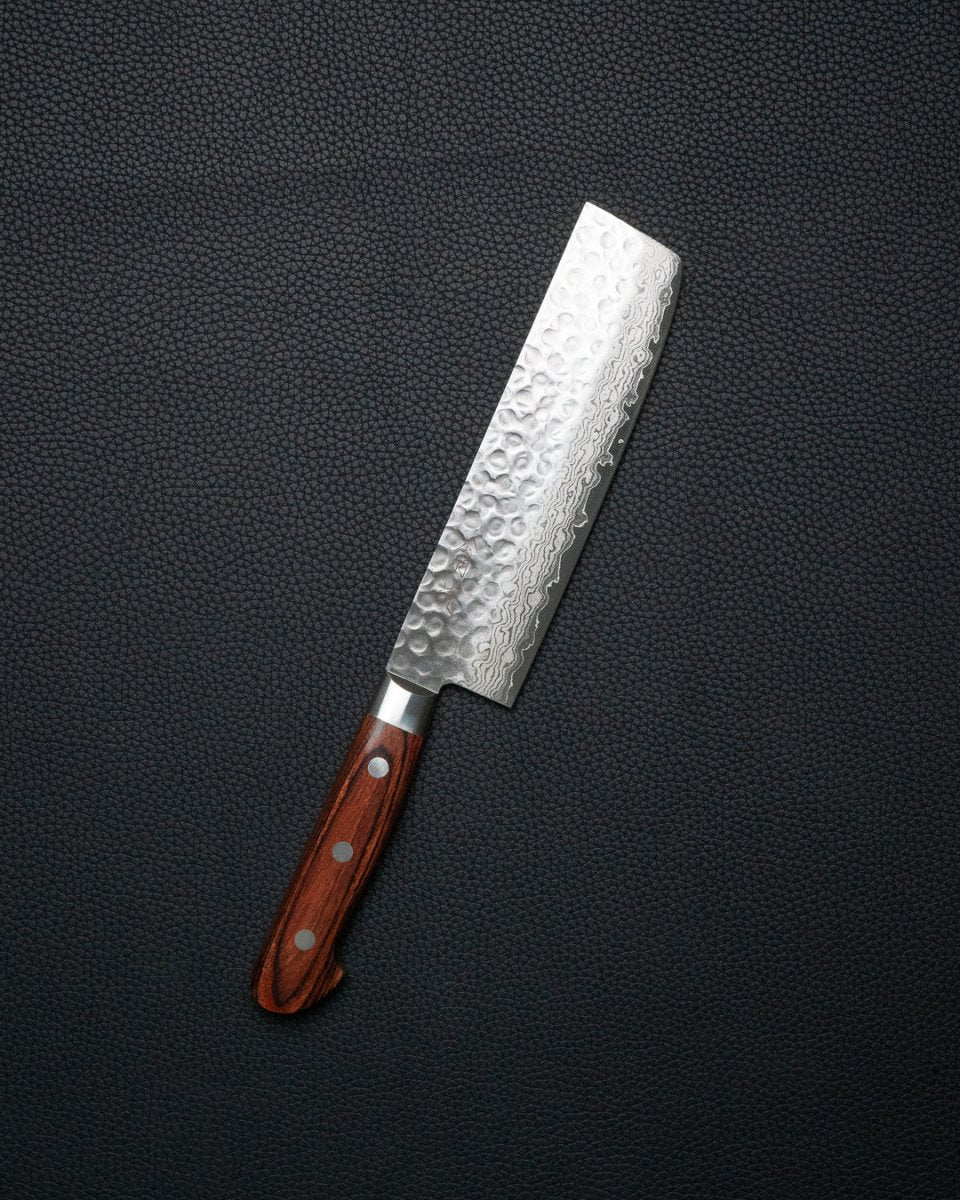 OUL Classic Damascus Tsuchime Nakiri 180 mm tomatosharp