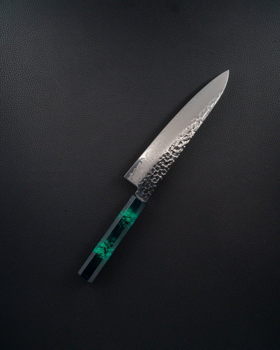 SAKAI TAKAYUKI Nanairo VG10 Damascus Green Gyuto 210 mm tomatosharp