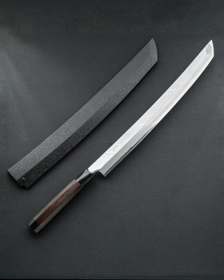 Sakai Takayuki Zangetsu Byakko Mirror Sakimaru Takohiki 390 mm tomatosharp