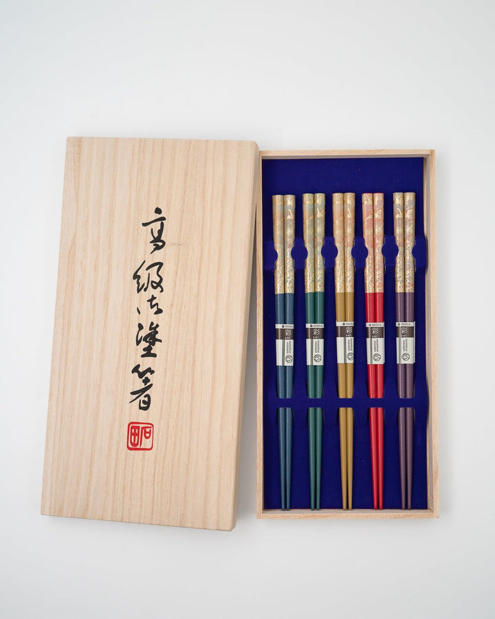 Spisepinner 5 par, ISHIDA Sai i treeske Ishida