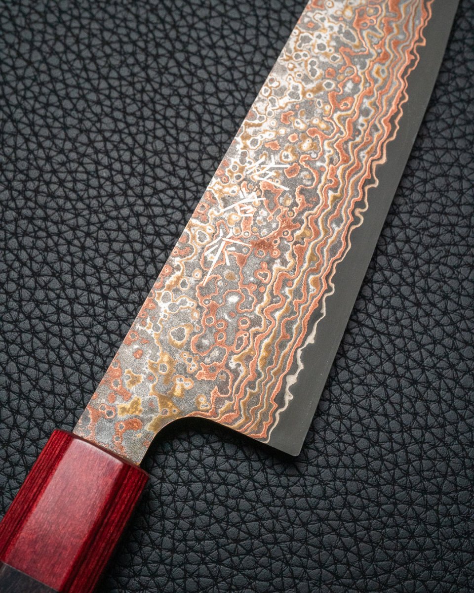TAKESHI SAJI Rainbow Damascus Nashiji Bunka 165 mm Takeshi Saji