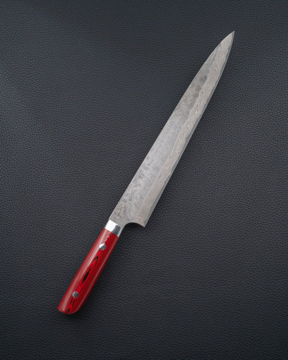 TAKESHI SAJI VG10 Cross Red Micarta Sujihiki 270 mm tomatosharp