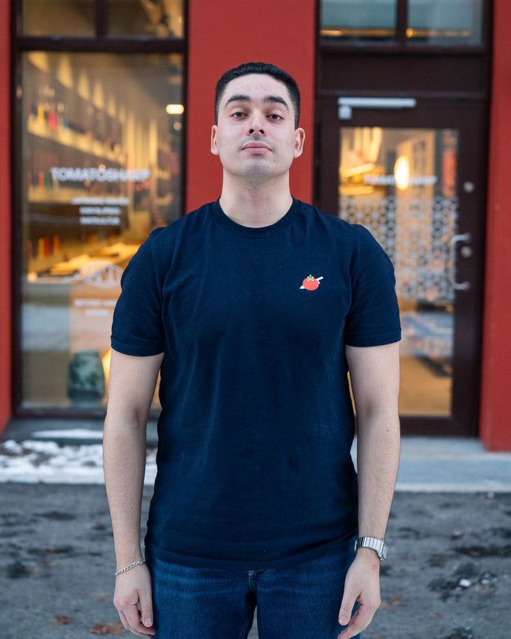 Tomatosharp Knife Repair Service T-shirt, Navy Tomatosharp