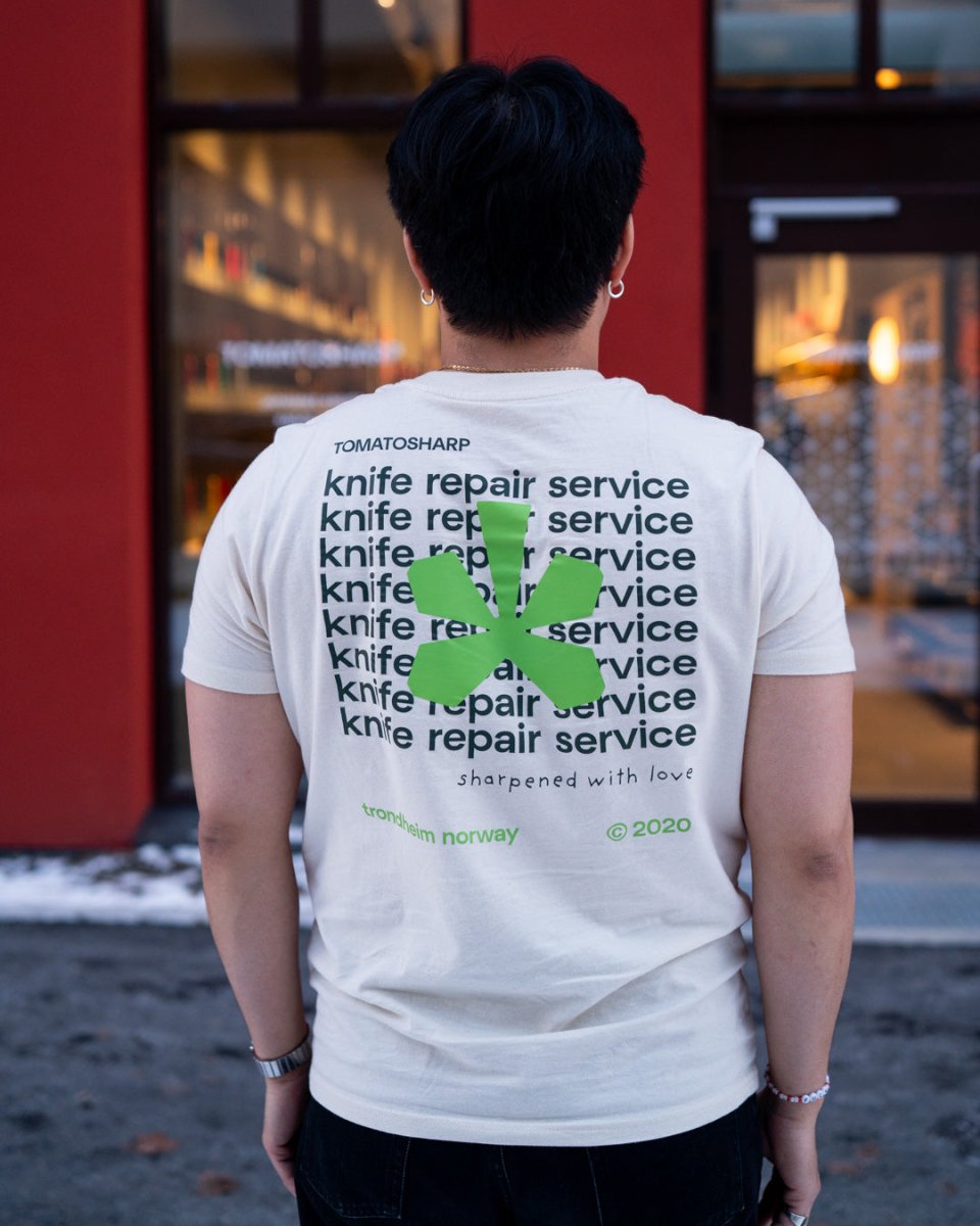 Tomatosharp Knife Repair Service T-shirt, White tomatosharp