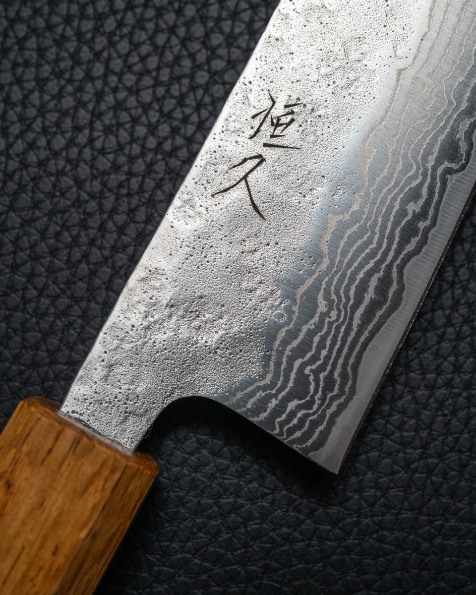 TSUNEHISA Tsuchime Damascus Burnt Oak Bunka 170 mm Tsunehisa