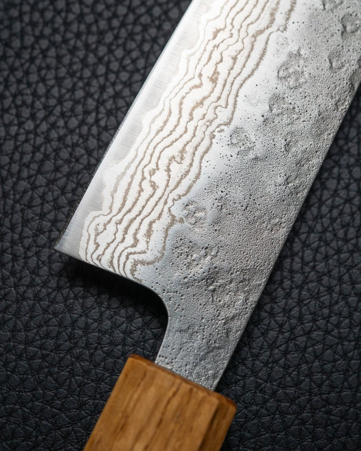 TSUNEHISA Tsuchime Damascus Burnt Oak Bunka 170 mm Tsunehisa